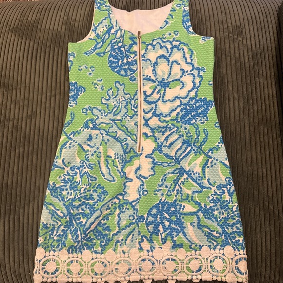 Lilly Pulitzer Originals Girls Shift Dress Youth 12 Jungle Shift Go Go Green - Picture 2 of 3